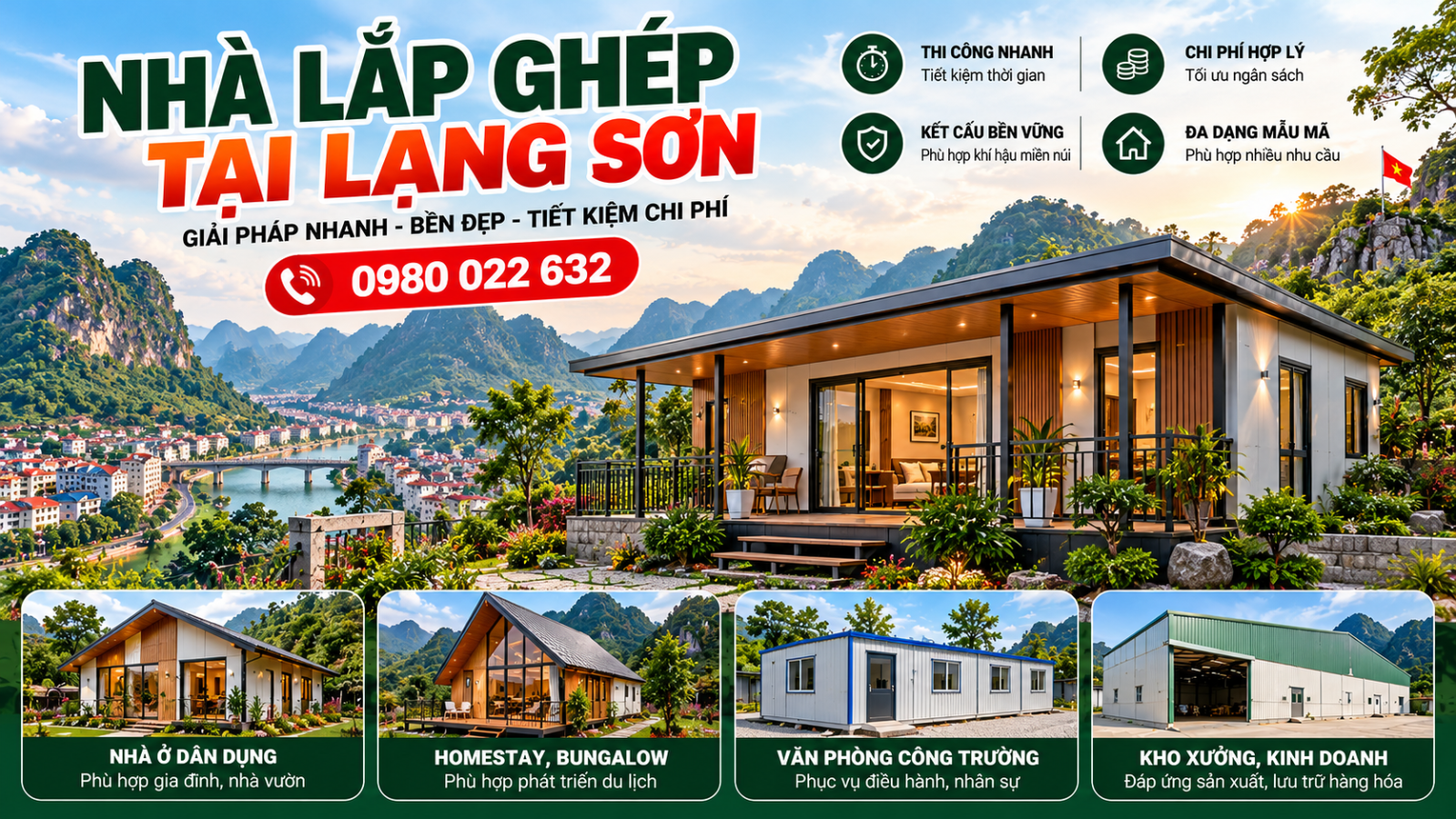 Nhà Lắp Ghép Lạng Sơn Giá Tốt – Tư Vấn Thi Công 0980 022 632
